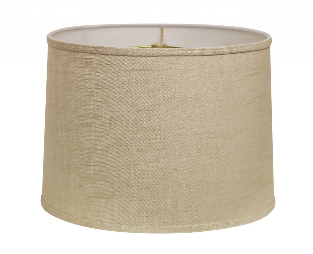 Light Yellow Linen Drum Lamp Shade — view 2