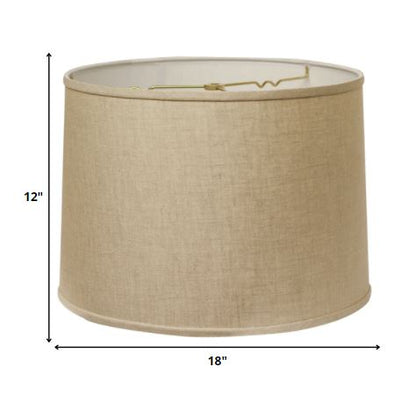 18" Parchment Biege Throwback Drum Linen Lampshade