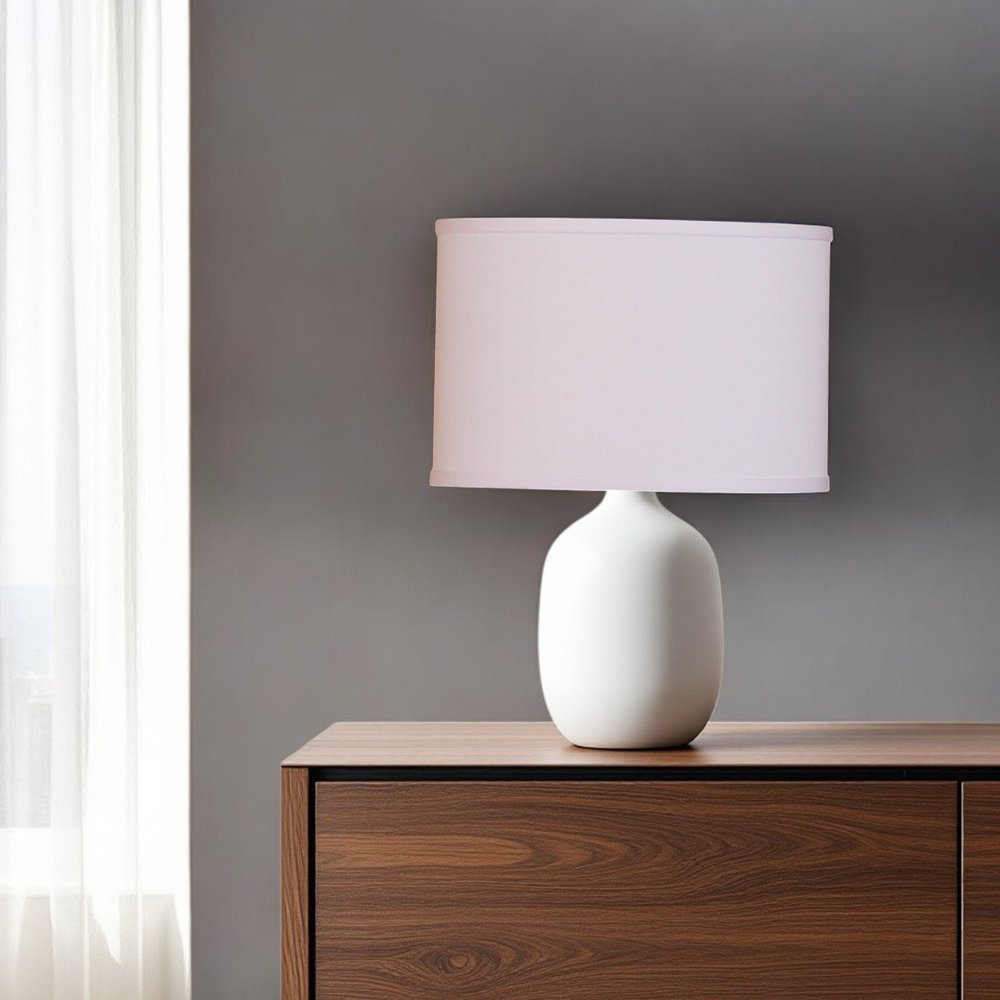 White No Slub Innsbruck Oval Lamp Shade HomeRoots