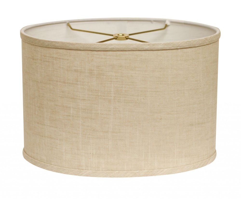 Light Yellow Linen Oval Lamp Shade — view 2