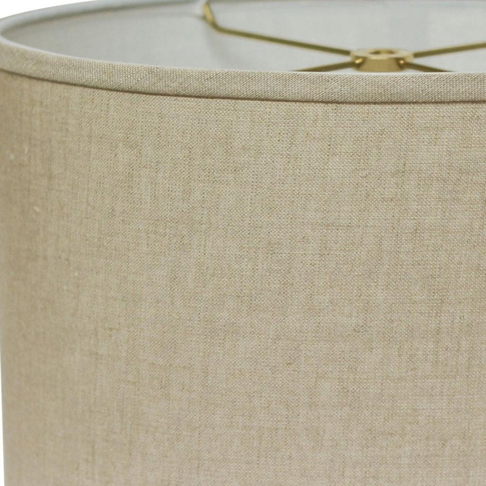 Dark Brown Linen Oval Lamp Shade — view 3