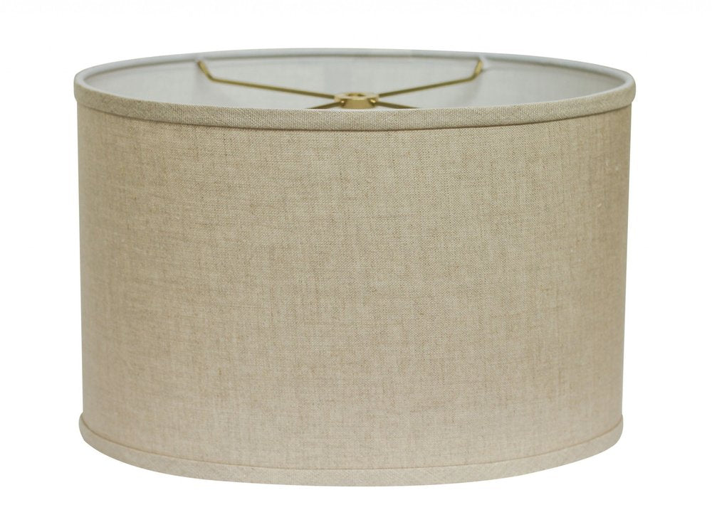 Dark Brown Linen Oval Lamp Shade — view 2