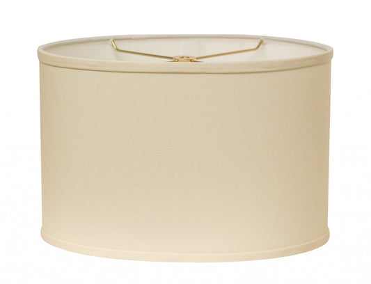 14" Ivory Throwback Oval No Slub Lampshade