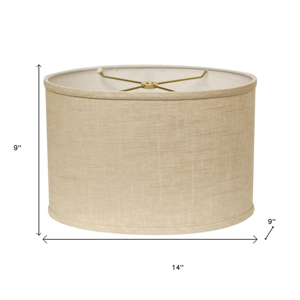 Light Yellow Linen Oval Lamp Shade — view 6
