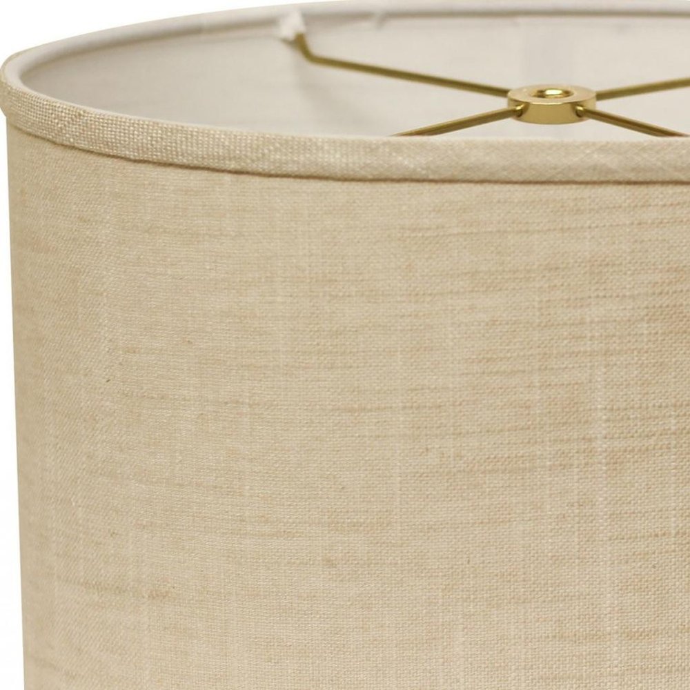 Light Yellow Linen Oval Lamp Shade — view 5