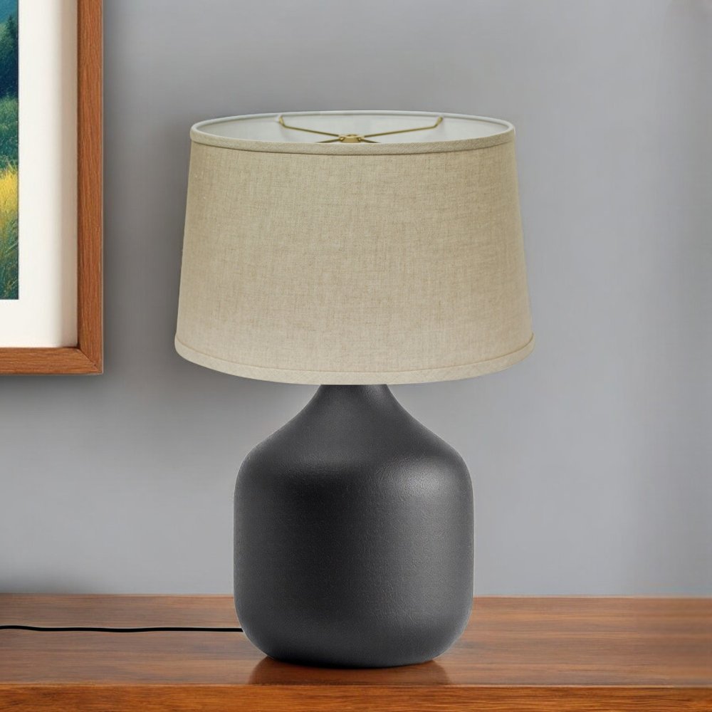 Dark Brown Linen Oval Lamp Shade HomeRoots