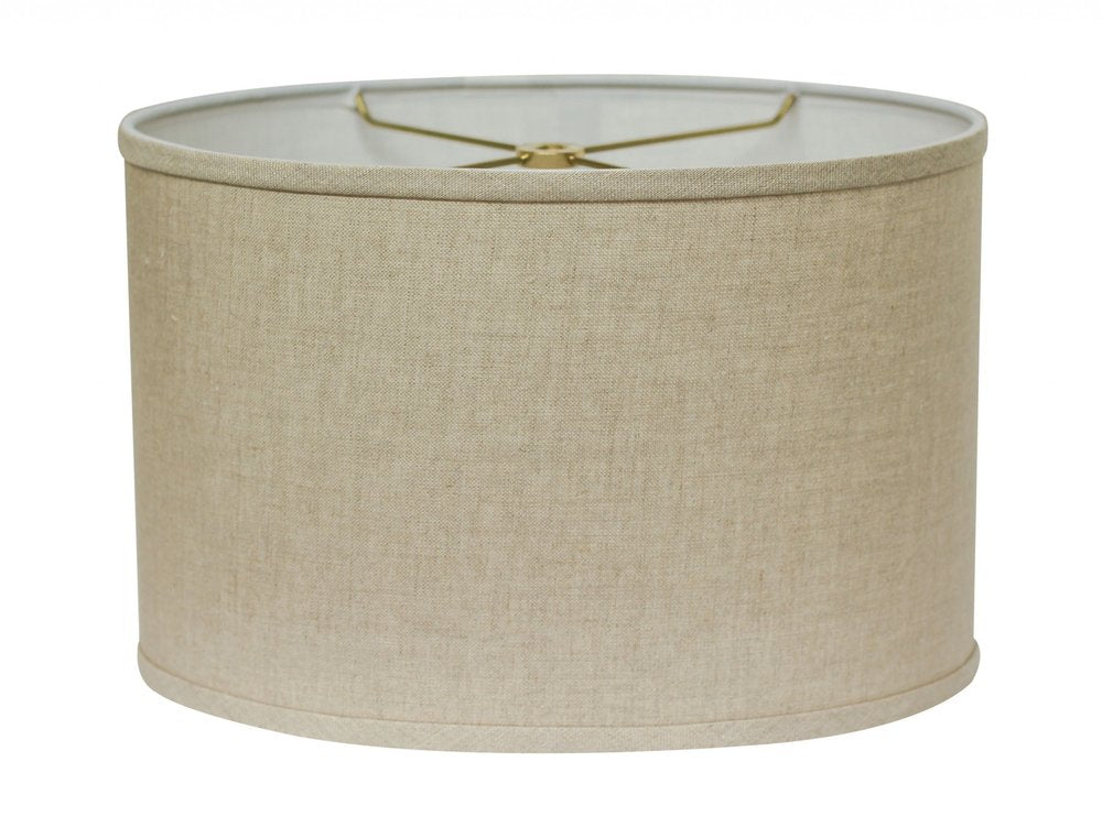 Dark Brown Linen Oval Lamp Shade — view 1