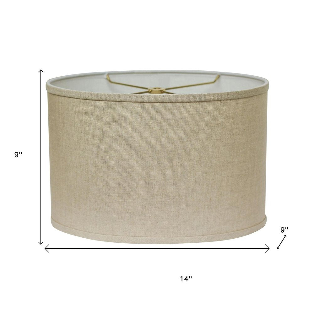 Dark Brown Linen Oval Lamp Shade — view 7