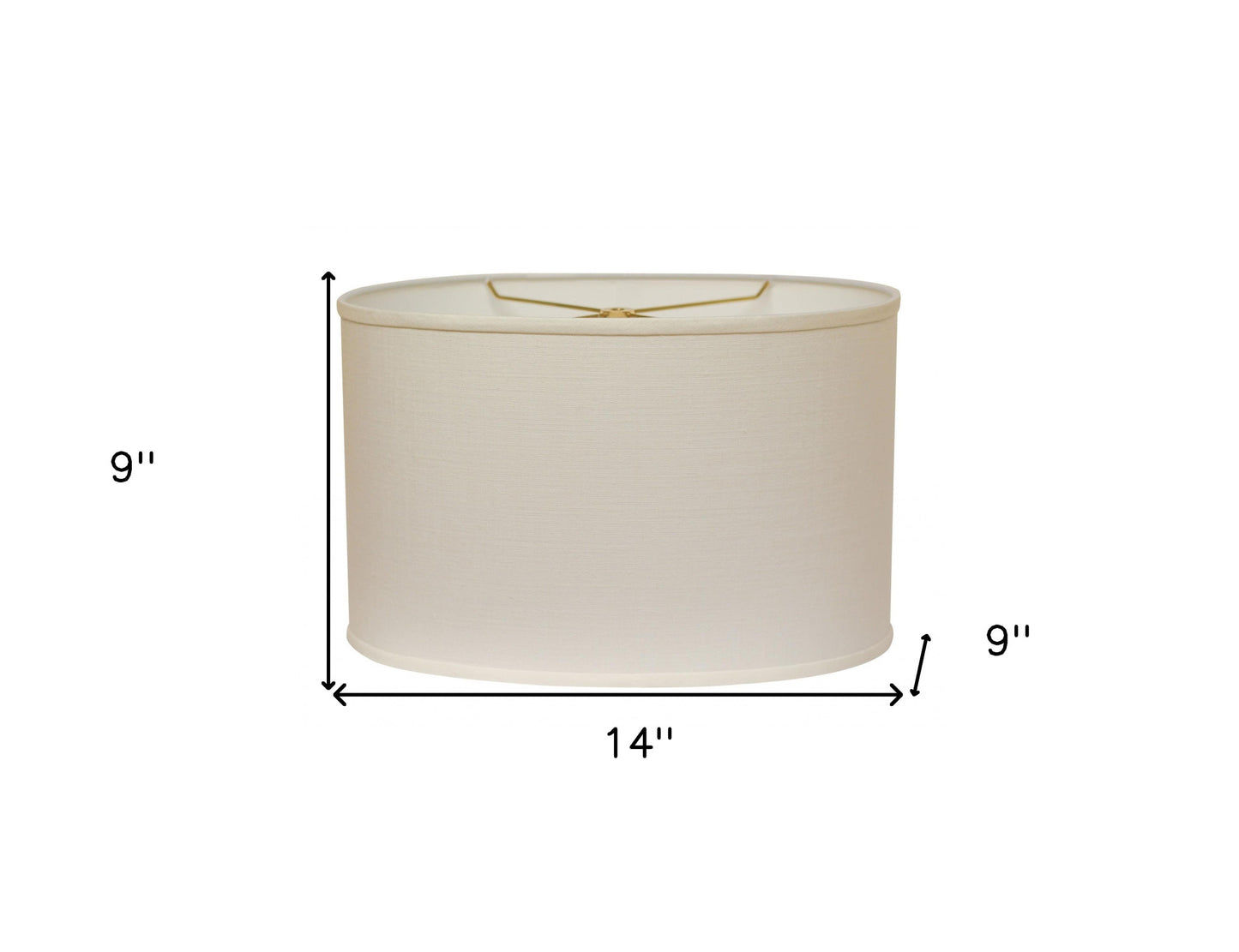 14" White Throwback Oval Linen Lampshade