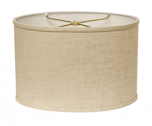 16" Light Wheat Throwback Oval Linen Lampshade - FurniFindUSA