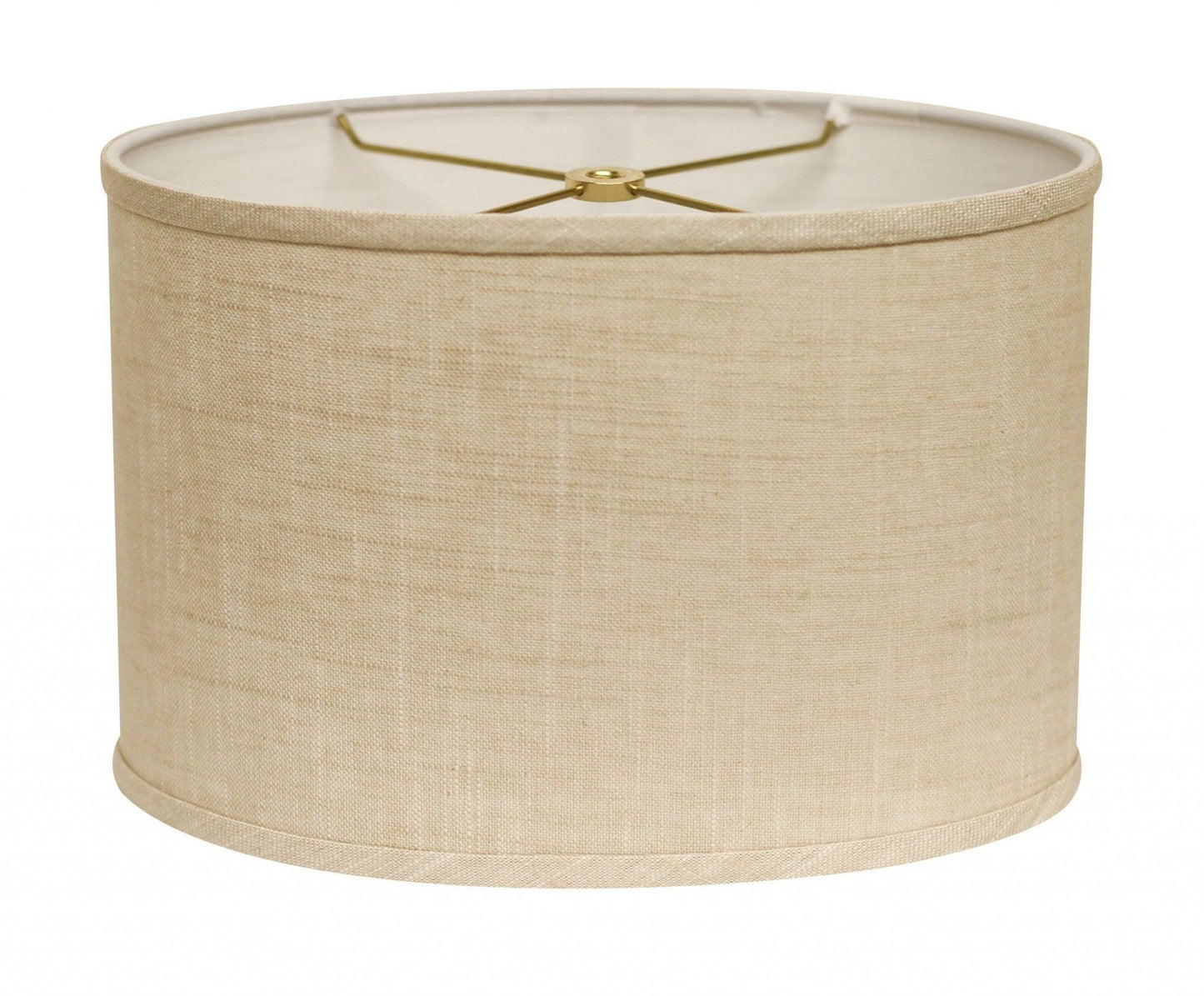 16" Light Wheat Throwback Oval Linen Lampshade - FurniFindUSA