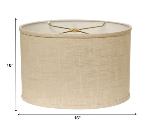 16" Light Wheat Throwback Oval Linen Lampshade