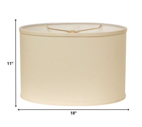 18" Ivory Throwback Oval No Slub Lampshade - FurniFindUSA