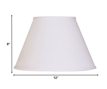 12" White Premium Empire Slanted No Slub Lampshade