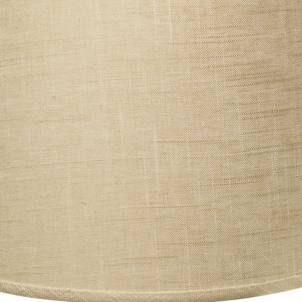 14" Light Wheat Rounded Empire Slanted Linen Lampshade