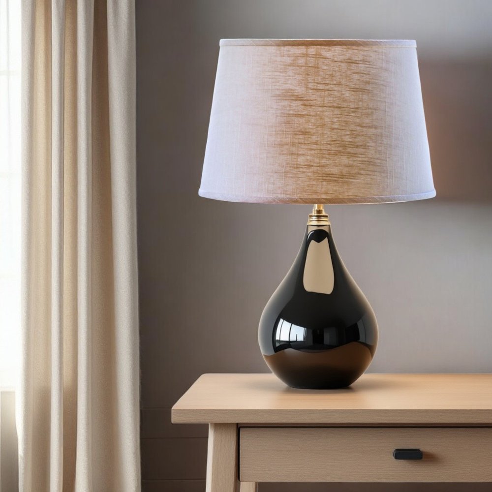 16" Light Wheat Rounded Empire Slanted Linen Lampshade — view 4