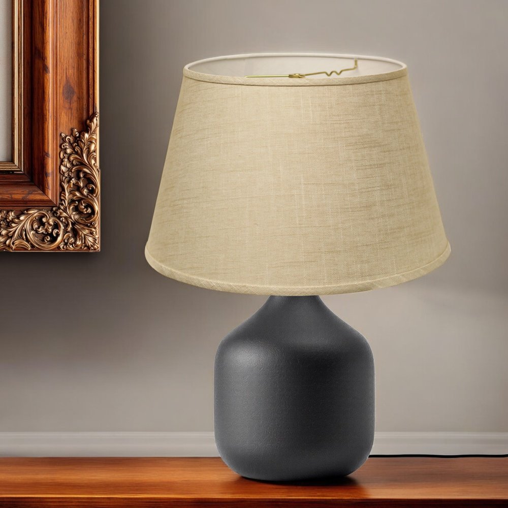 Light Yellow Linen Empire Lamp Shade — view 5