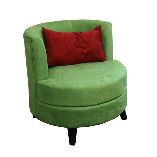 32" Green and Black Microfiber Side Chair And Toss Pillow HomeRoots