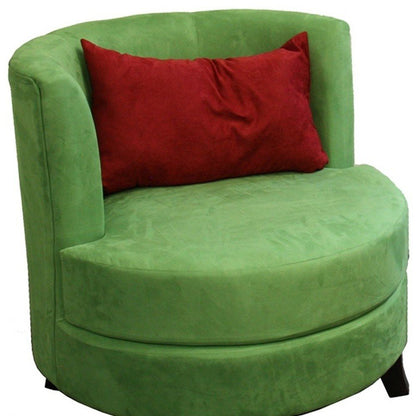 32" Green and Black Microfiber Side Chair And Toss Pillow HomeRoots