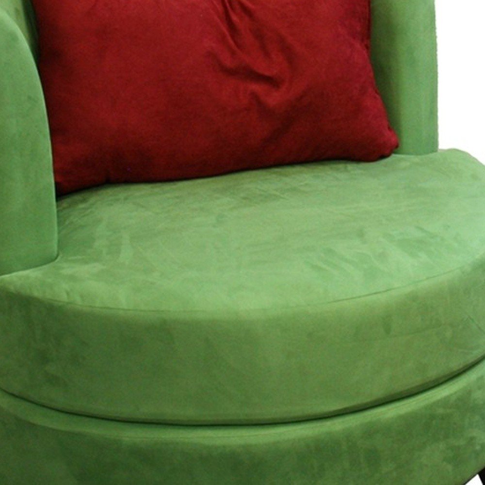 32" Green and Black Microfiber Side Chair And Toss Pillow HomeRoots