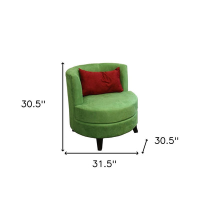 32" Green and Black Microfiber Side Chair And Toss Pillow HomeRoots