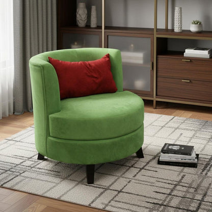 32" Green and Black Microfiber Side Chair And Toss Pillow HomeRoots