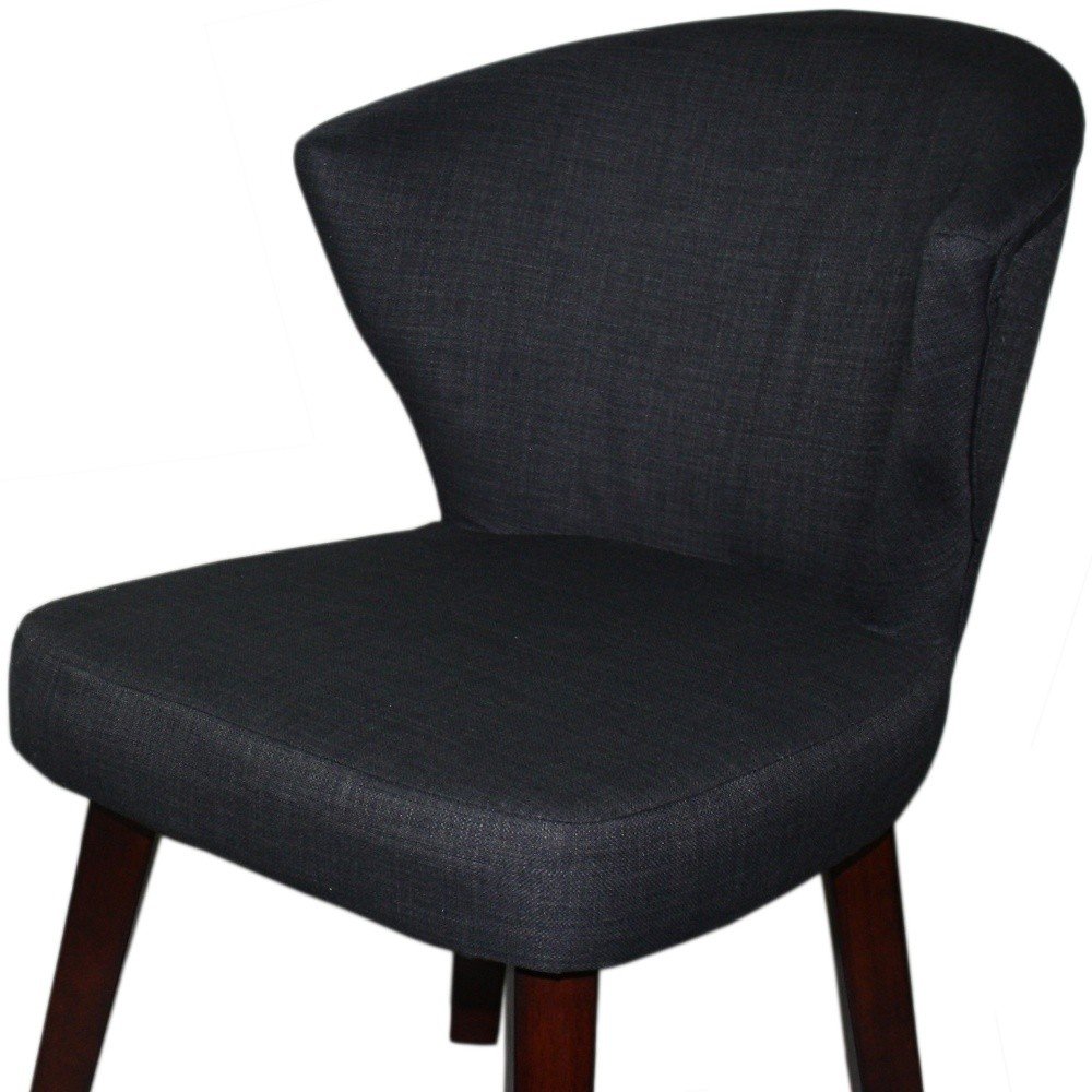 Charcoal and Espresso Cotton and Solid Wood Dining Side Chair HomeRoots