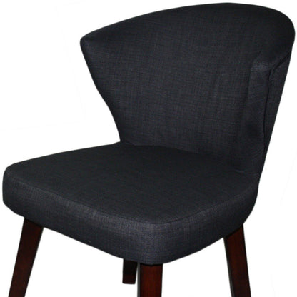 Charcoal and Espresso Cotton and Solid Wood Dining Side Chair HomeRoots