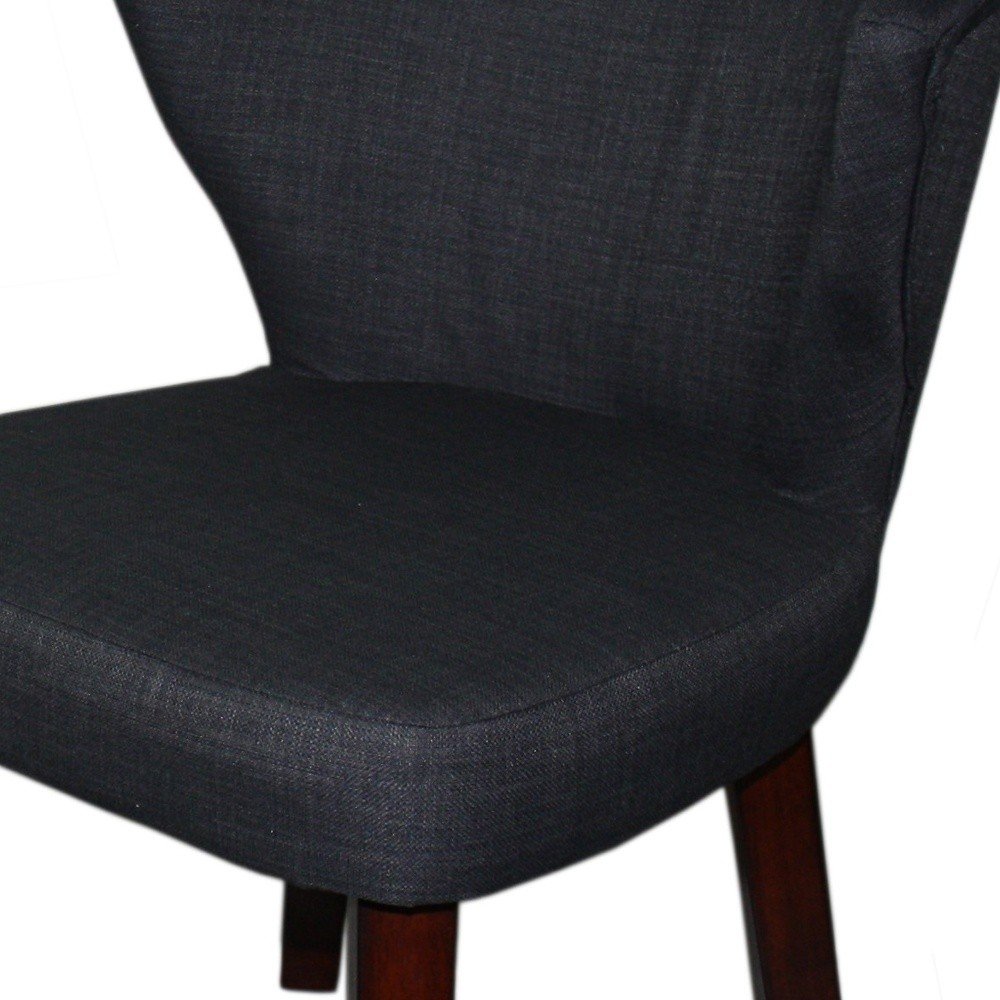 Charcoal and Espresso Cotton and Solid Wood Dining Side Chair HomeRoots