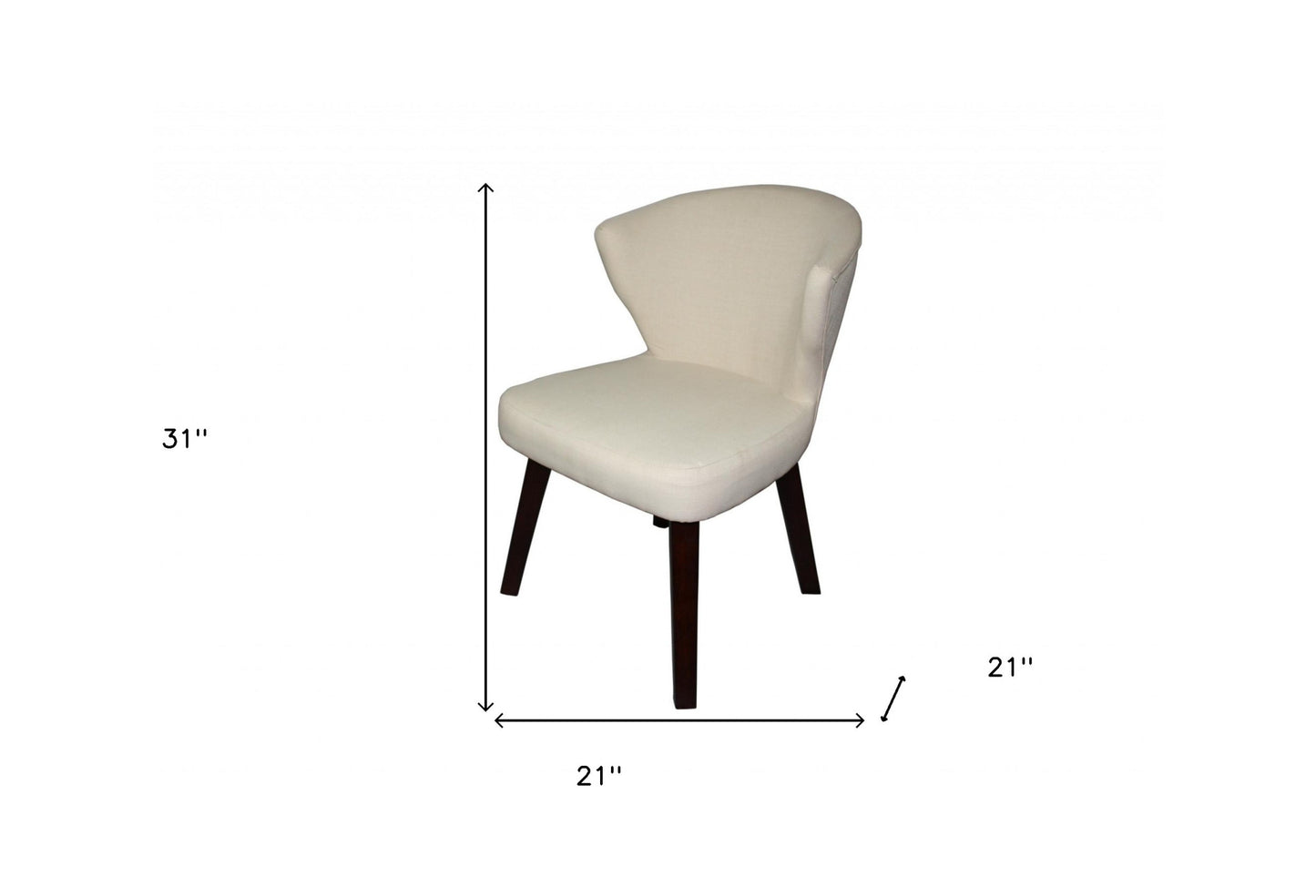 31" Cream and Black Wooden Curve Back Dining or Accent Chair