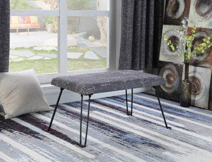 16" Upholstered Polyester Blend Bench