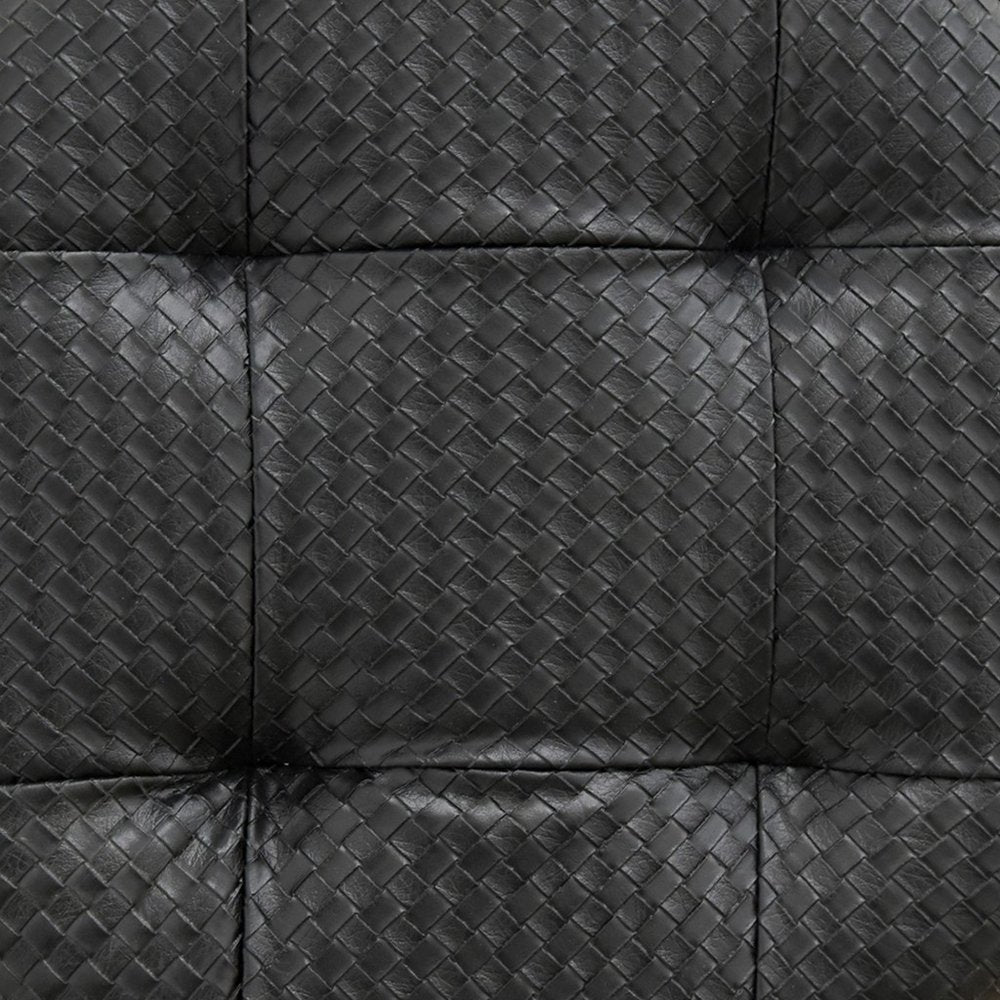 16" Gold Faux Leather Tufted Footstool HomeRoots