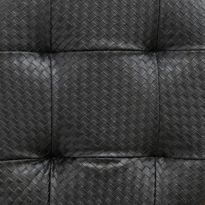 16" Gold Faux Leather Tufted Footstool HomeRoots