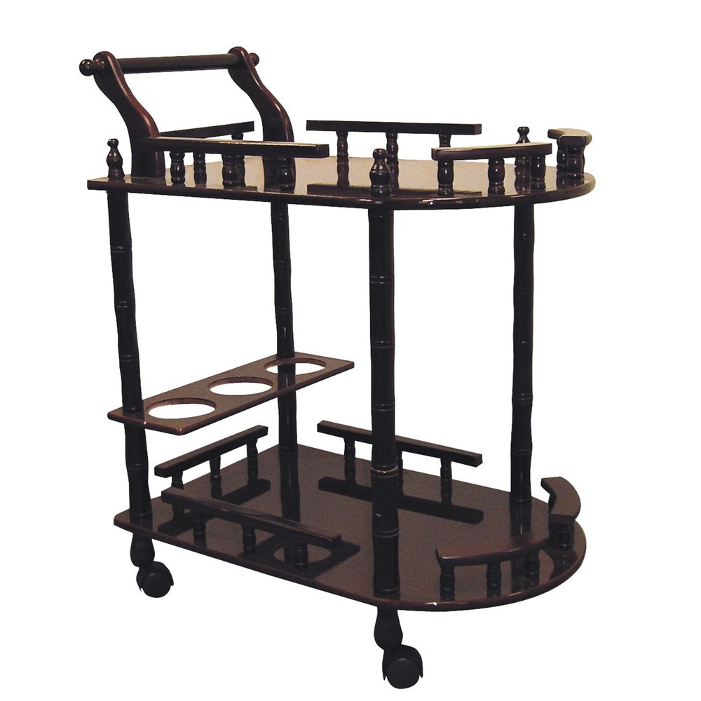 24" Dark Brown Rolling Bar Cart HomeRoots