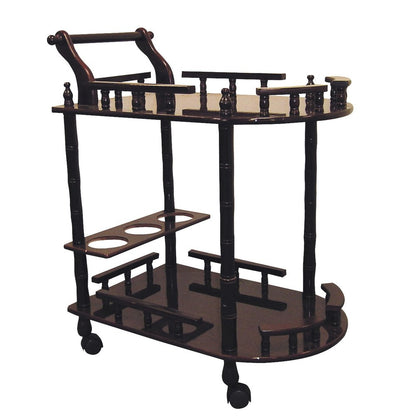 24" Dark Brown Rolling Bar Cart HomeRoots