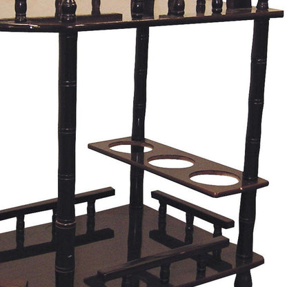 24" Dark Brown Rolling Bar Cart HomeRoots