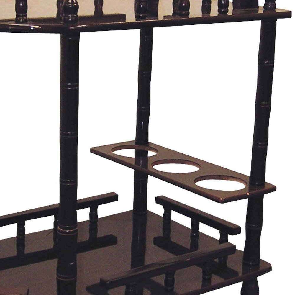 24" Dark Brown Rolling Bar Cart — view 4