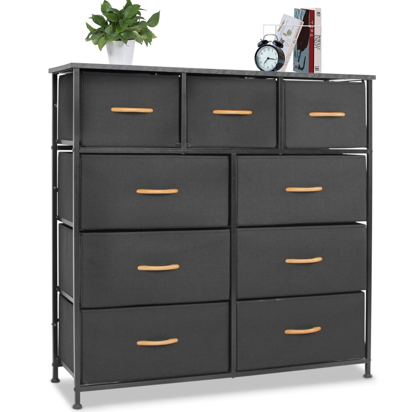 39" Black Standard Accent Cabinet With Nine Drawers