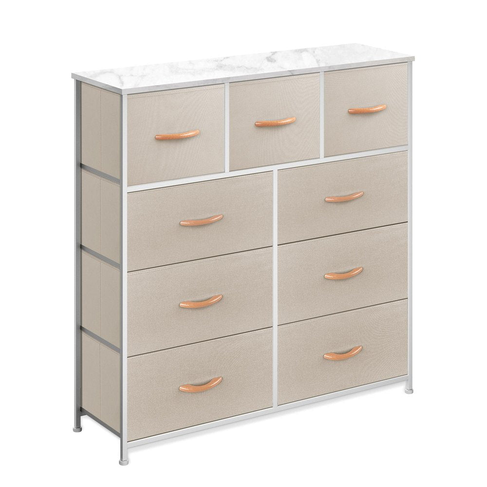 39" White Square Accent Chest With Nine Drawers HomeRoots