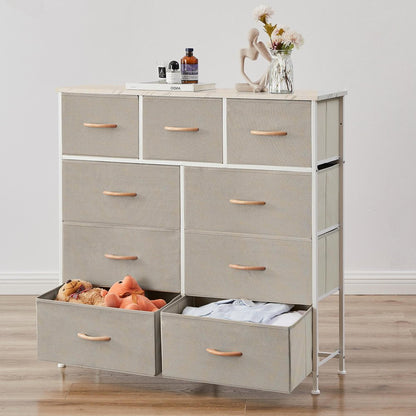 39" White Square Accent Chest With Nine Drawers HomeRoots