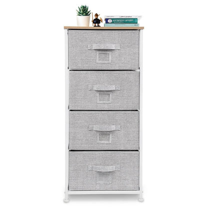18" Brown and White Accent Cabinet With Four Drawers HomeRoots