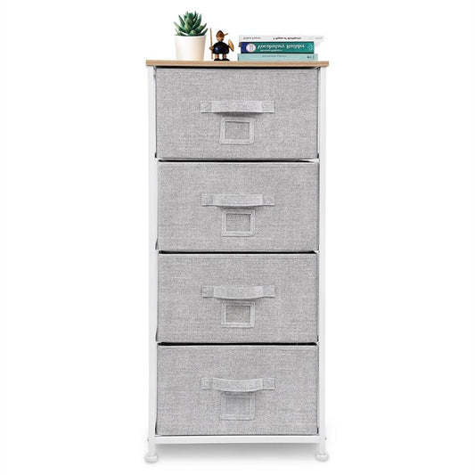 18" Brown and White Accent Cabinet With Four Drawers HomeRoots