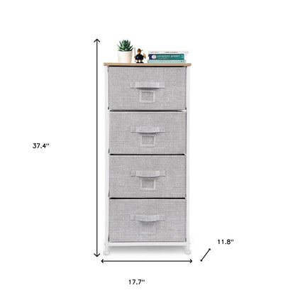 18" Grey Standard Accent Cabinet With Four Drawers