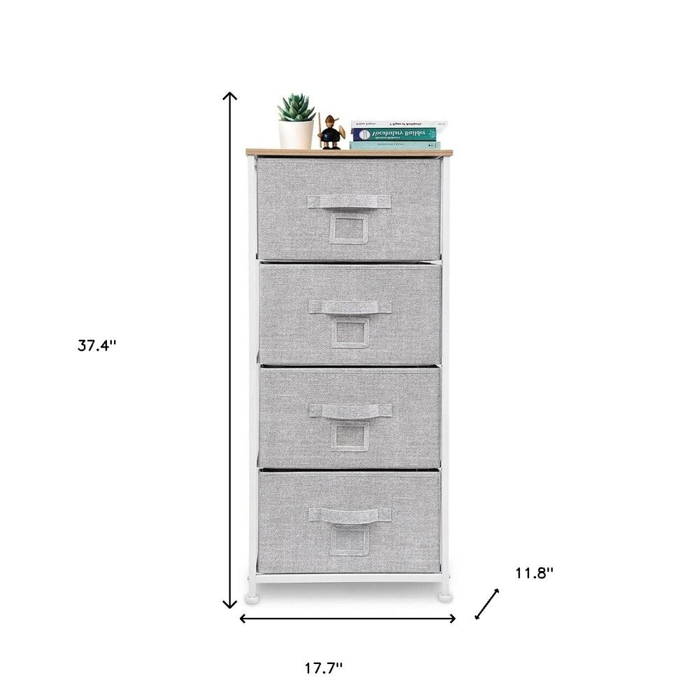 18" Brown and White Accent Cabinet With Four Drawers HomeRoots