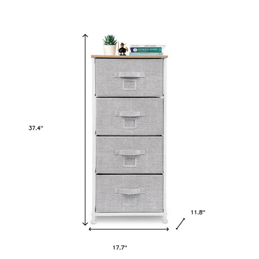 18" Brown and White Accent Cabinet With Four Drawers HomeRoots