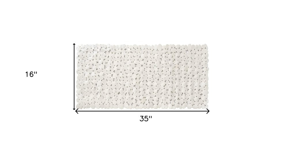 35" White Spa Pebbles Non Slip Bathtub Mat HomeRoots