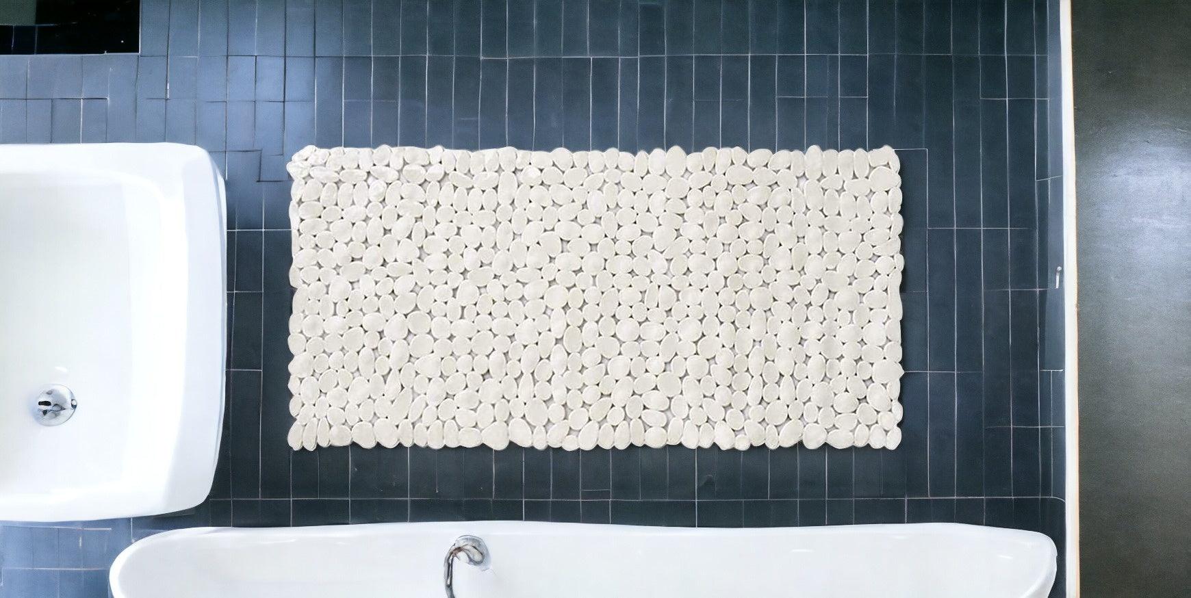 White Spa Pebbles Bathtub Mat - FurniFindUSA