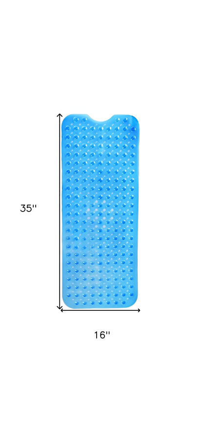 40" Translucent Blue Bubbles Non Slip Bathtub Mat