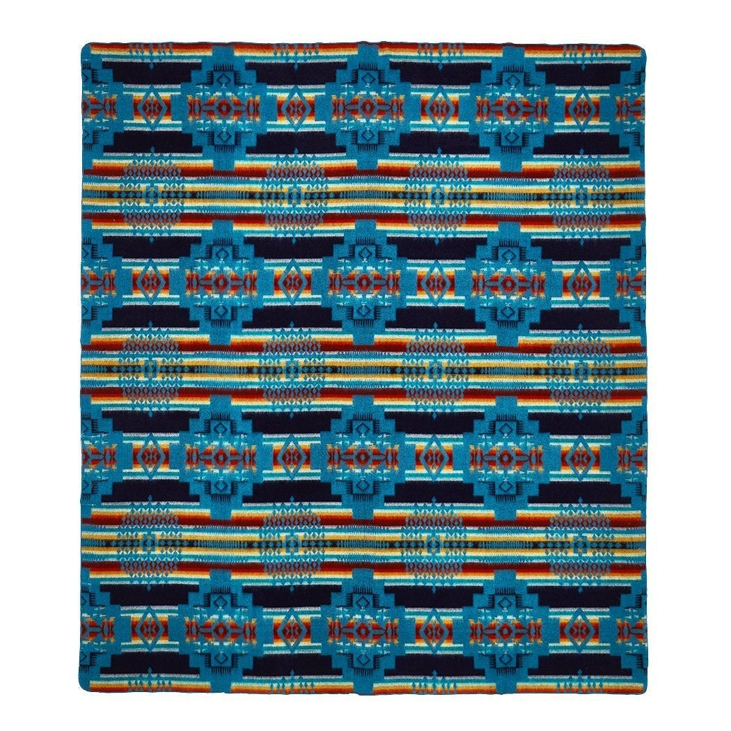 Blue Woven Acrylic Reversable Queen Blanket