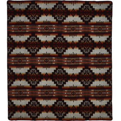 Brown Woven Acrylic Reversable Queen Blanket